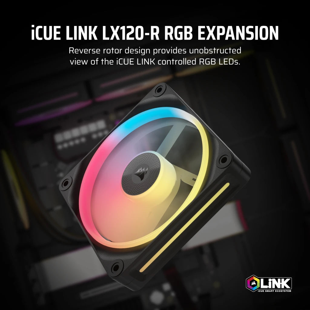 CORSAIR iCUE LINK LX120-R RGB REVERSE FAN - SINGLE PACK official product image 2
