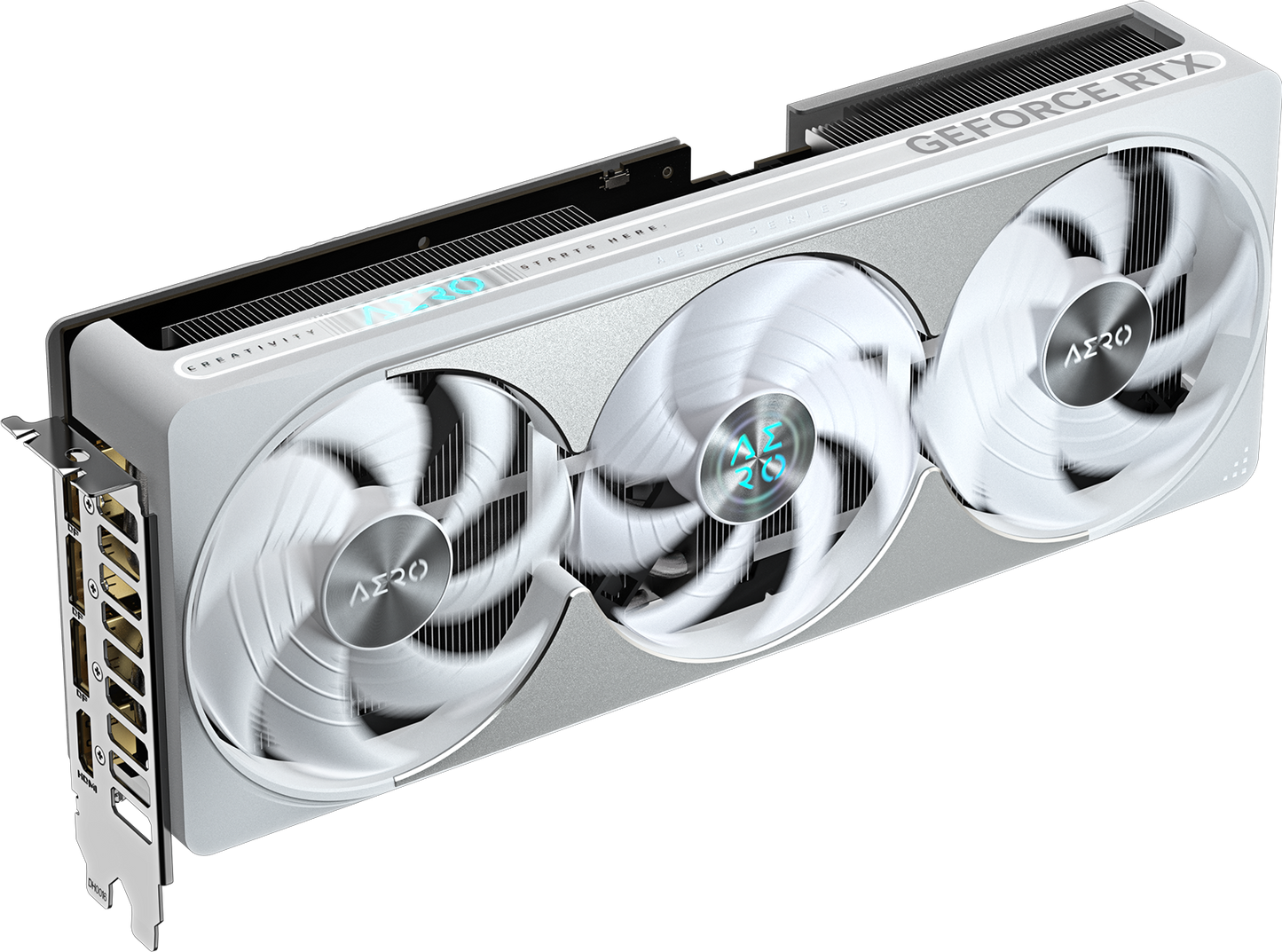 GIGABYTE GeForce RTX 5080 AERO OC SFF 16G angled view