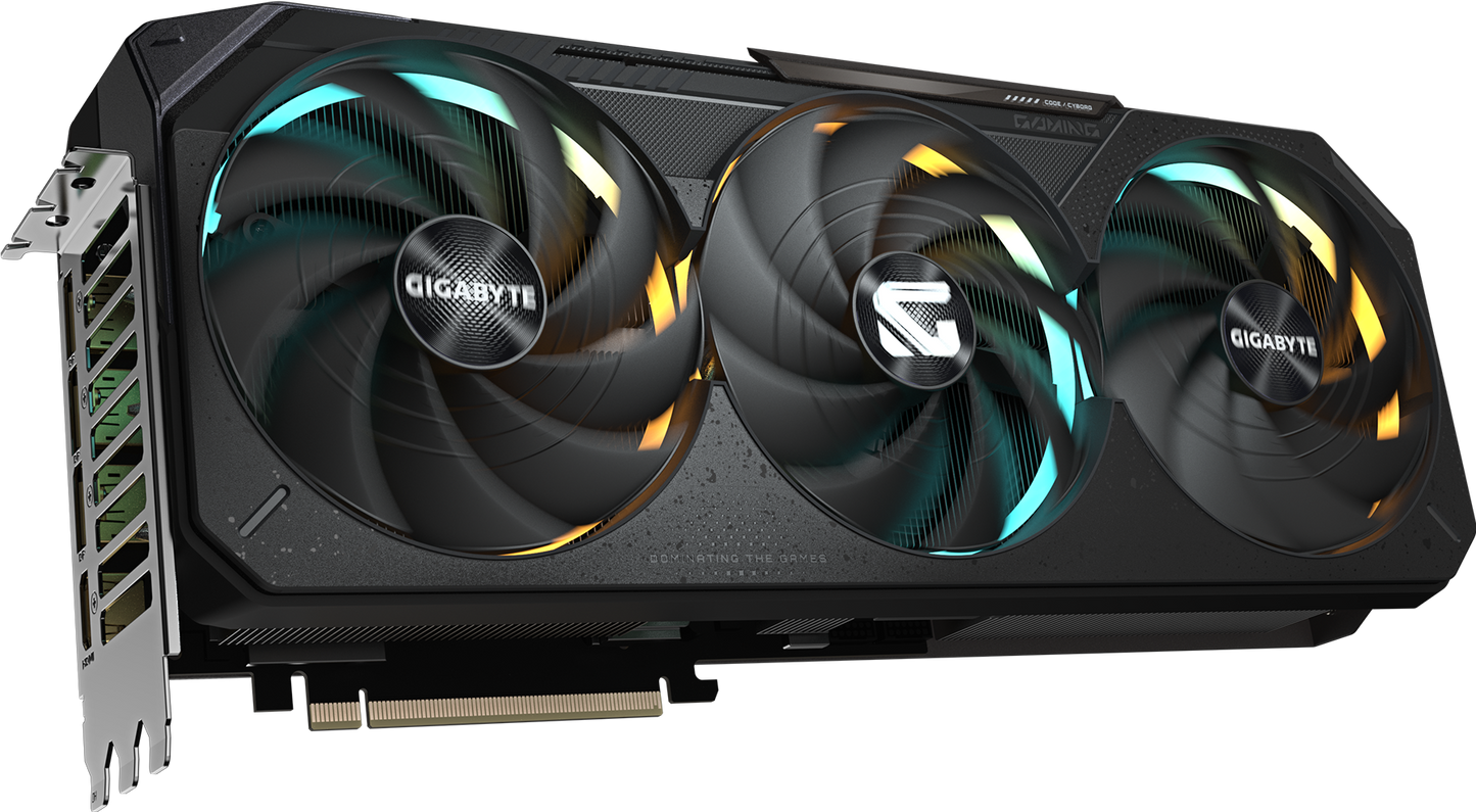 GIGABYTE GeForce RTX 5080 GAMING OC 16G backplate view