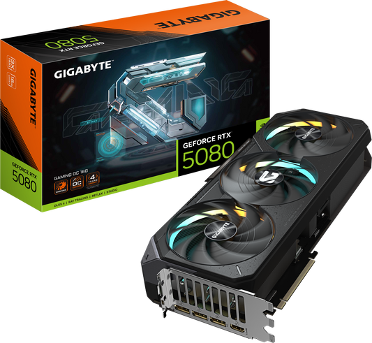 GIGABYTE GeForce RTX 5080 GAMING OC 16G front view