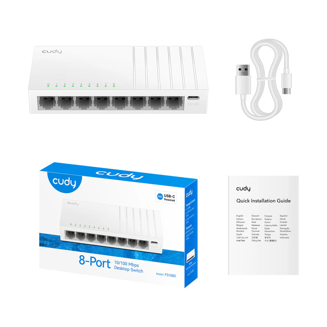 Cudy FS108D - 8-Port 10/100 Mbps Unmanaged Switch