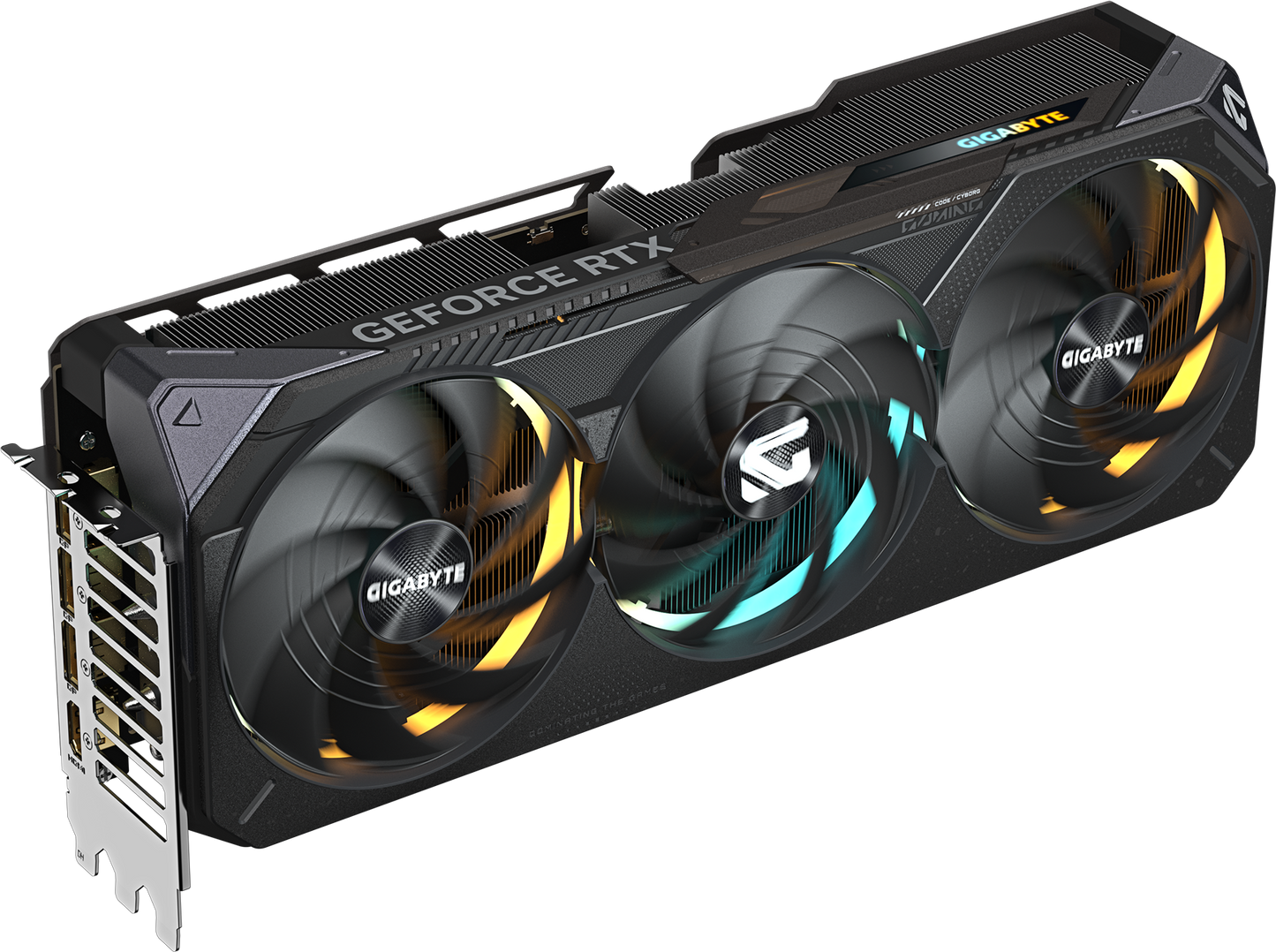 GIGABYTE GeForce RTX 5080 GAMING OC 16G angled view