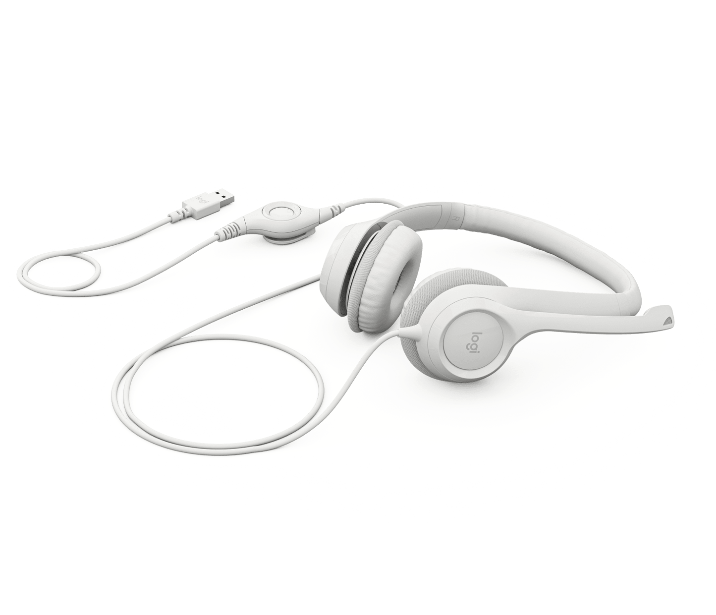 Logitech USB Headset H390 - Off-white official image 2