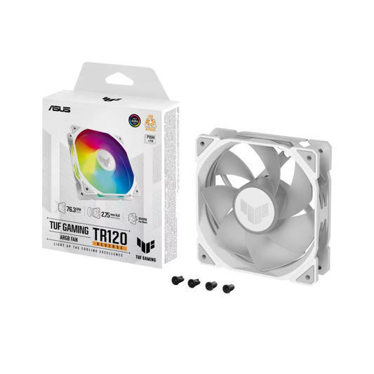 ASUS TUF GAMING TR120 ARGB REVERSE CHASSIS FAN -SINGLE PACK, WHITE
