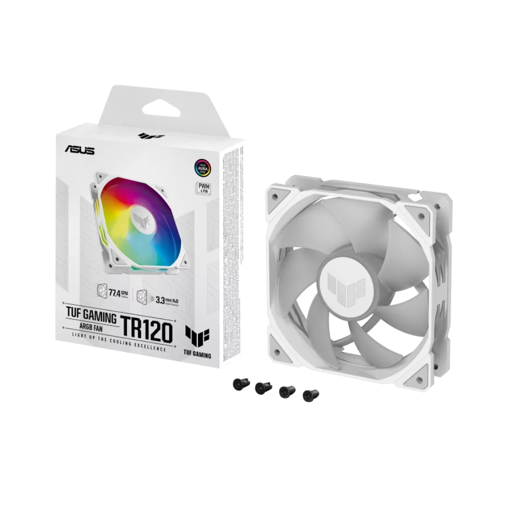ASUS TUF GAMING TR120 ARGB CHASSIS FAN - SINGLE PACK, WHITE