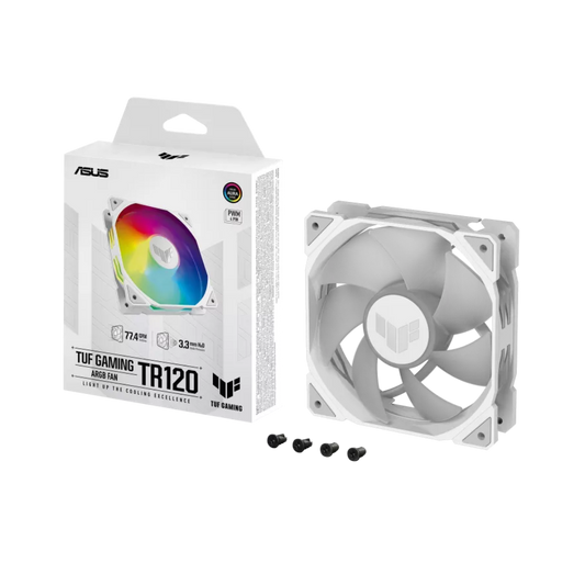ASUS TUF GAMING TR120 ARGB CHASSIS FAN - SINGLE PACK, WHITE