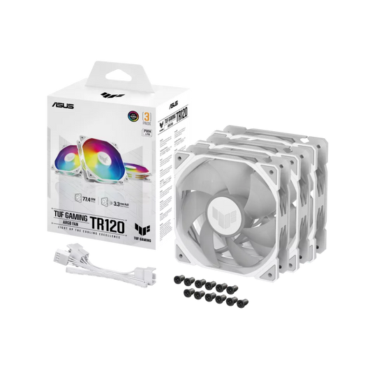 ASUS TUF GAMING TR120 ARGB CHASSIS FAN -TRIPLE KIT WITH ARGB, WHITE