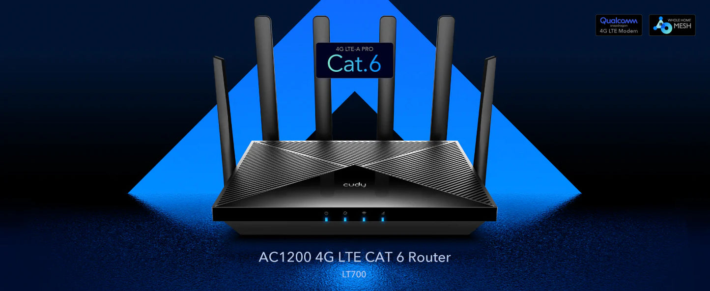Cudy LT700 - AC1200 Wi-Fi 4G LTE Cat 6 Gigabit Router